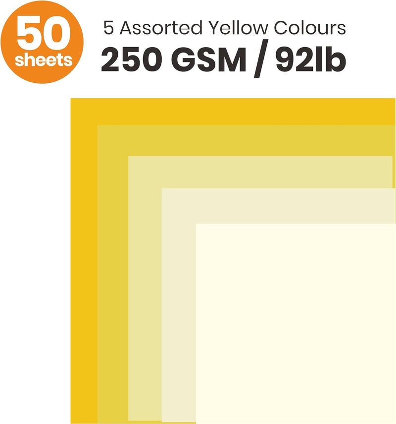 BearBoss Yellow Colored Cardstock Thick Paper 50 Sheets, 8.5" x 11" Heavyweight 92lb Cover Card Stock for Crafts and DIY Cards Making - Image 2